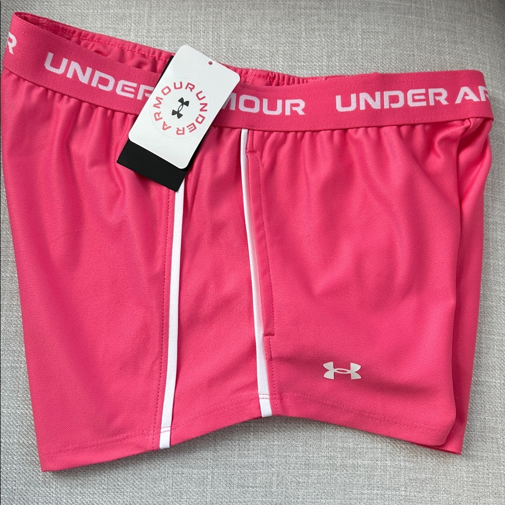 Under Armour Girls' Tech Play Up Athletic Shorts - Vibrant Pink